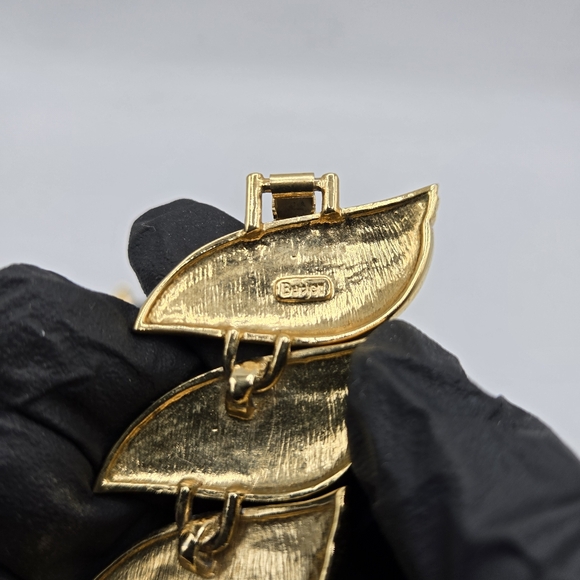 Butler Choker Collar Necklace Chunky 80s Goldtone Black Enamel Vintage Mogul Vtg - Picture 7 of 7